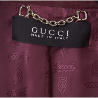 Gucci Veste/Manteau en Cuir en Bordeaux