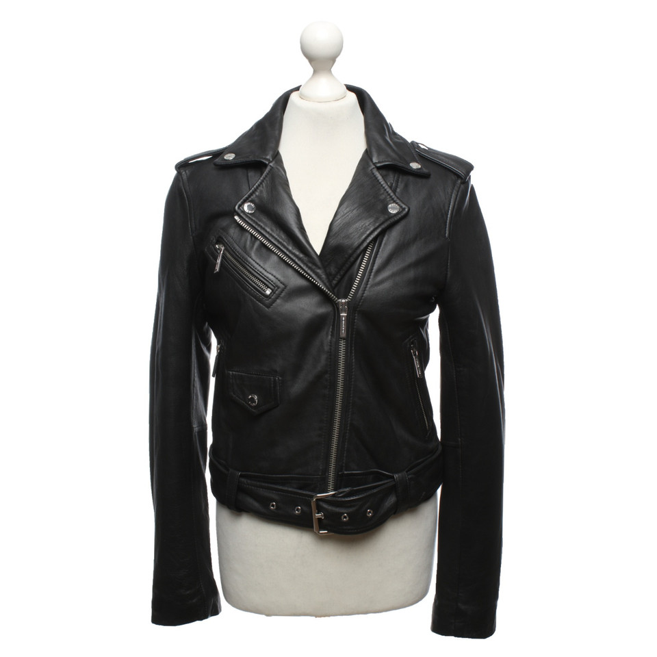 Michael Kors Jacket/Coat Leather in Black