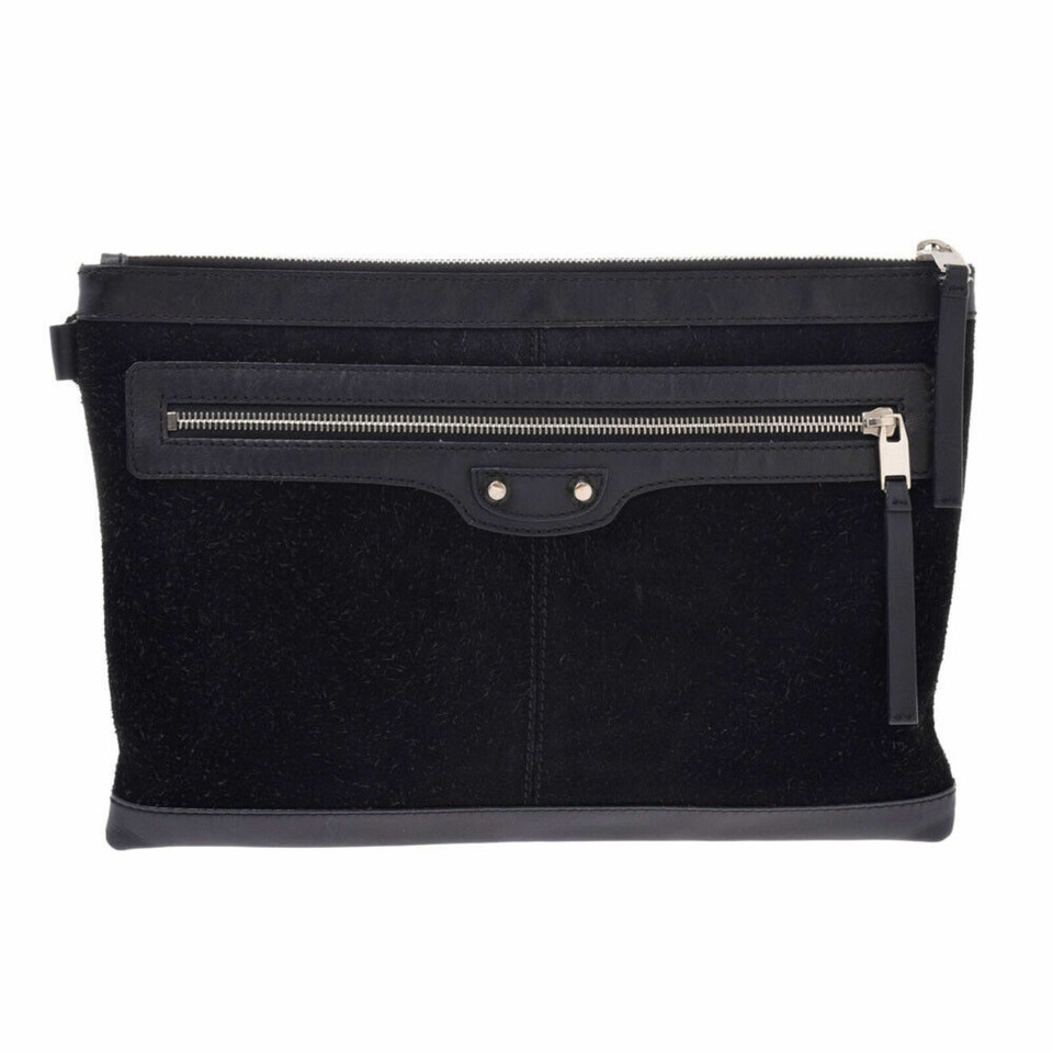 Balenciaga Clutch Bag Canvas in Black