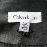 Calvin Klein Jacke/Mantel aus Leder in Schwarz