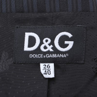 D&G abito gessato in blu scuro / nero