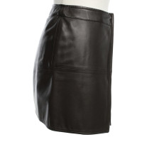 Hermès Leather skirt in black