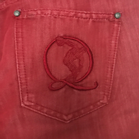 Alexander McQueen Paire de Pantalon en Coton en Rouge