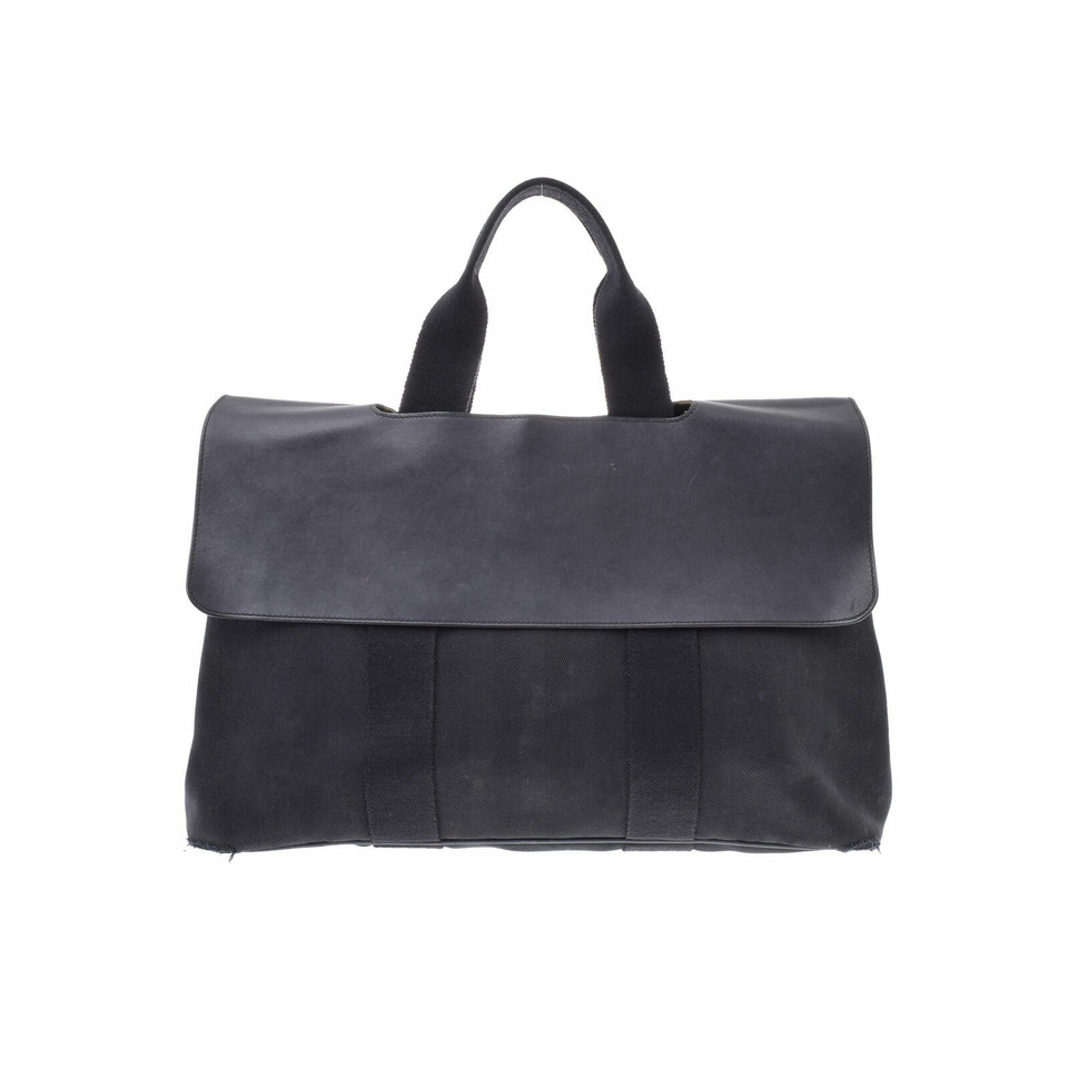 Hermès Handtasche aus Canvas in Schwarz
