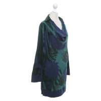 Pinko Robe en soie vert / bleu