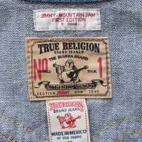 True Religion Jacke/Mantel aus Baumwolle in Blau