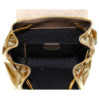 Gucci Bamboo Backpack in Pelle verniciata in Oro