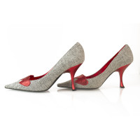 Moschino Pumps/Peeptoes aus Wolle in Grau