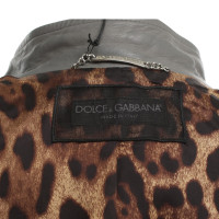 Dolce & Gabbana Leren jack in biker stijl