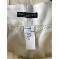 Dolce & Gabbana Paire de Pantalon en Laine en Crème