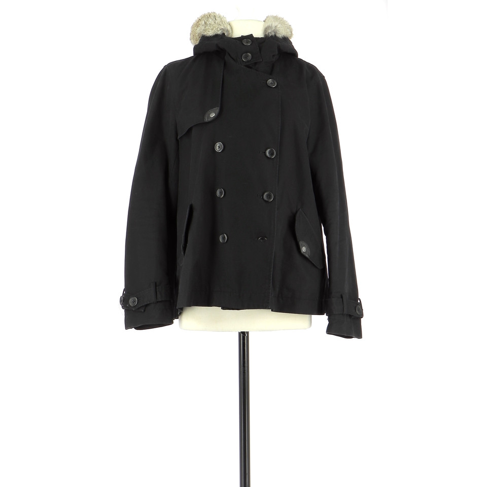 Comptoir Des Cotonniers Jacke/Mantel aus Baumwolle in Schwarz