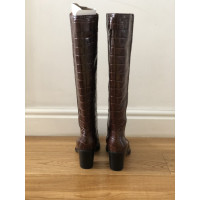Ganni Boots Leather in Brown