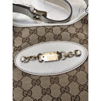 Gucci Handtas Leer in Beige