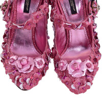 Dolce & Gabbana Pumps/Peeptoes aus Baumwolle in Rosa / Pink