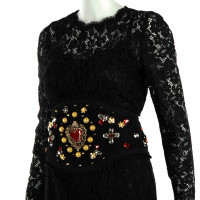 Dolce & Gabbana Gürtel aus Baumwolle in Schwarz
