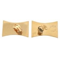 Chanel Clips d'oreilles de couleur or avec logo