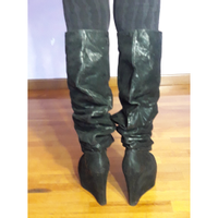 Jeffrey Campbell Boots Leather in Black