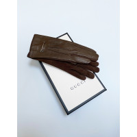 Gucci Handschuhe aus Leder in Braun