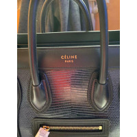 Céline Luggage Nano Leather in Black