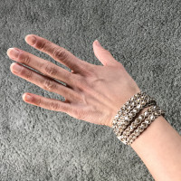 Swarovski Armreif/Armband aus Leder in Grau