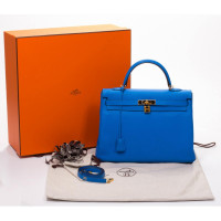 Hermès Kelly Bag 35 in Pelle in Blu