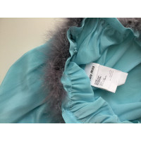 Miu Miu Jacke/Mantel aus Seide in Türkis