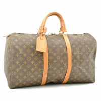 Louis Vuitton Keepall Leer in Bruin