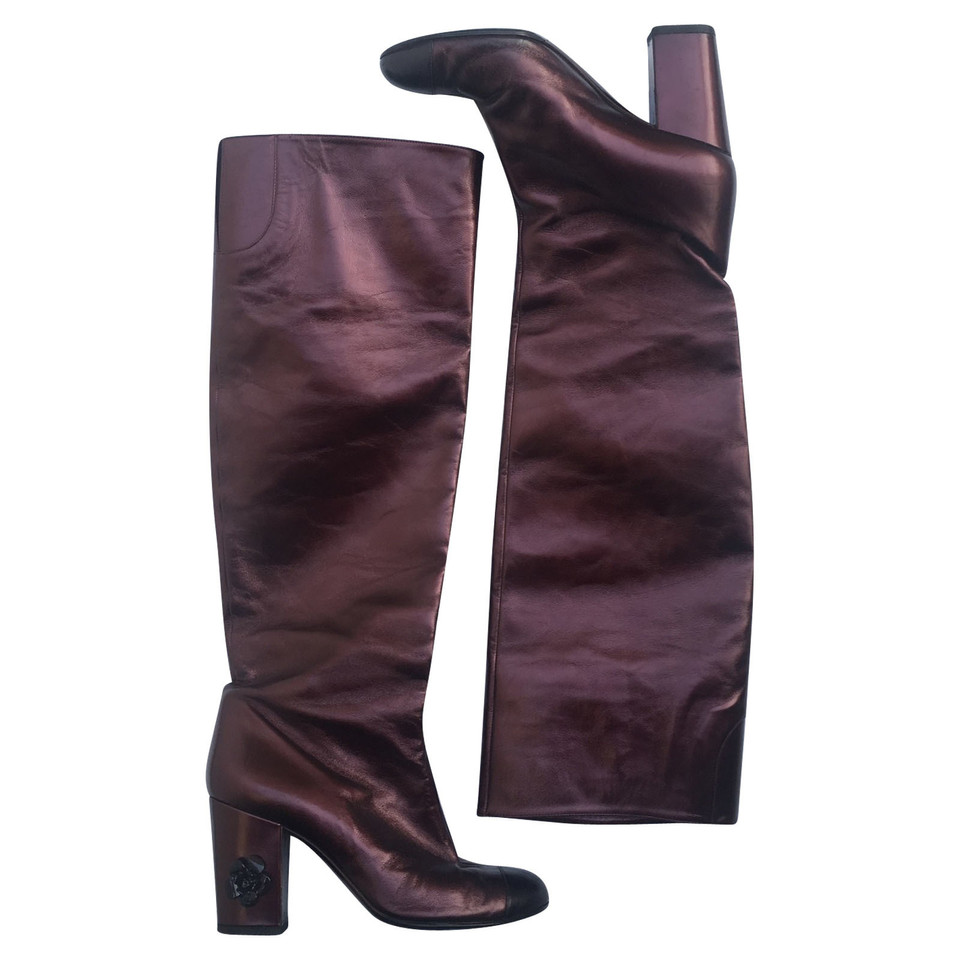 Chanel Boots Leather in Bordeaux