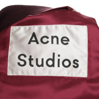 Acne Jacke/Mantel aus Leder in Bordeaux