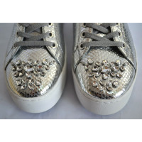Michael Kors Sneakers aus Leder in Silbern
