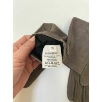 Yves Saint Laurent Gloves Suede in Grey