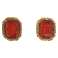 Chanel Boucles d'oreilles en orange / or