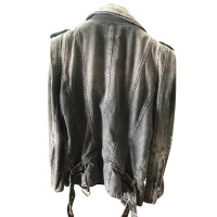 Balmain Jacke/Mantel aus Baumwolle in Grau
