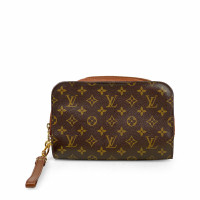 Louis Vuitton Clutch aus Canvas in Braun