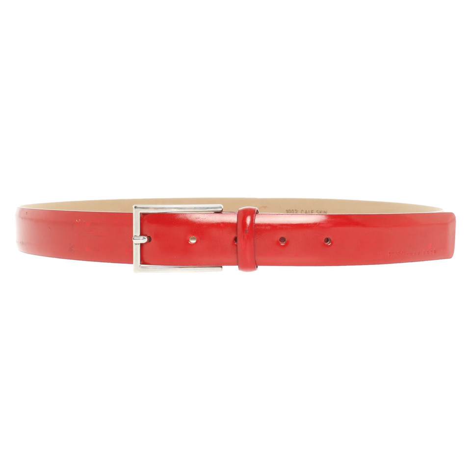 Hugo Boss Belt Patent leather in Red