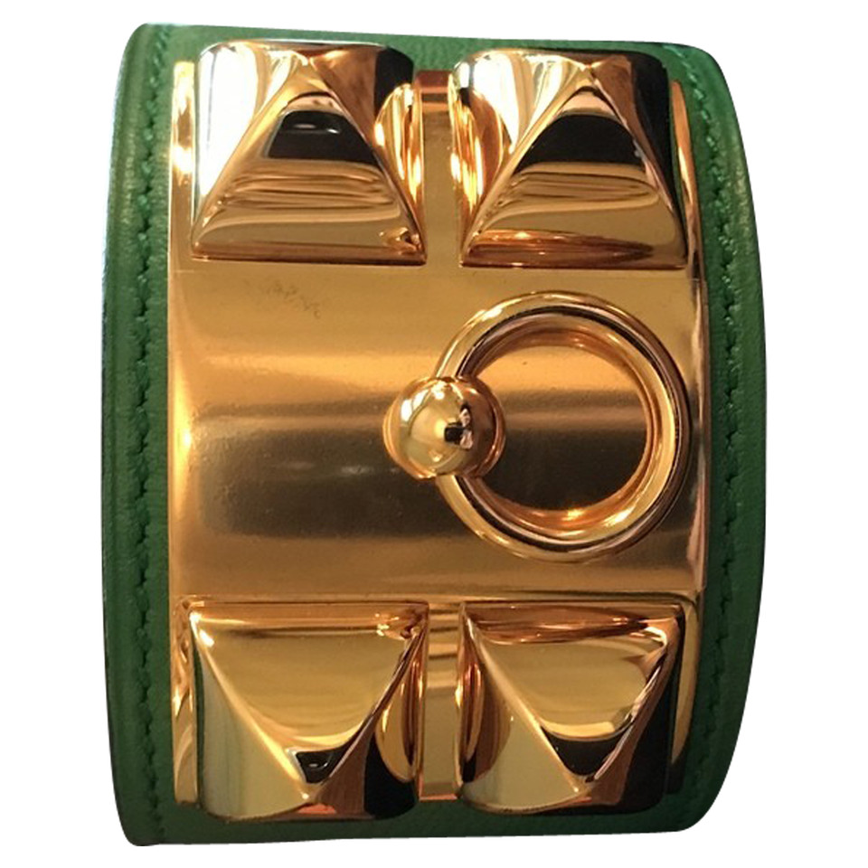 Hermès Collier de Chien Armband Leather in Green