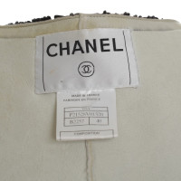 Chanel Lammfelljacke in Creme/Schwarz