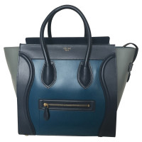 Céline Luggage Mini aus Leder in Blau