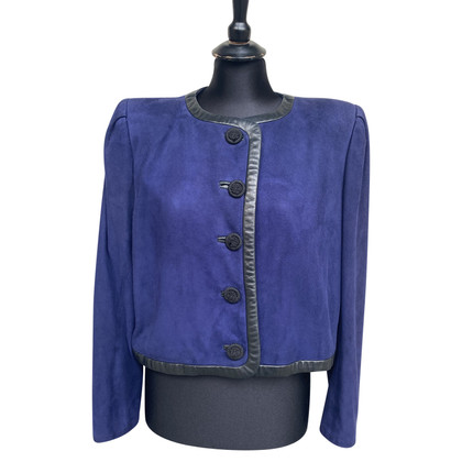 Yves Saint Laurent Jacket/Coat Suede in Violet