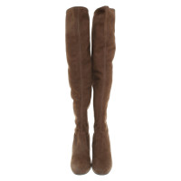 Saint Laurent Bottes en Daim en Ocre