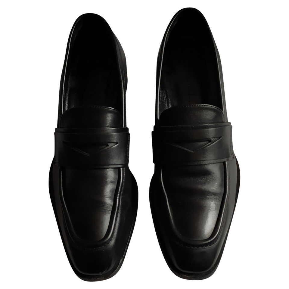 Jil Sander Slipper/Ballerinas aus Leder in Schwarz