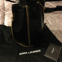 Saint Laurent Talitha Bucket Bag aus Leder in Schwarz