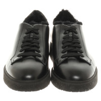 Santoni Sneakers Leer in Zwart