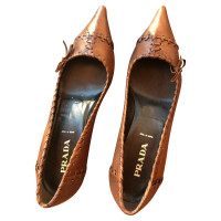 Prada Sandales en Cuir en Marron