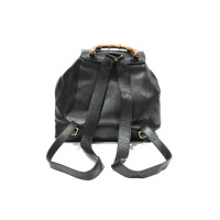 Gucci Bamboo Backpack aus Leder in Schwarz