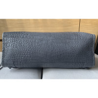 Balenciaga Classic Croc-Effect City S Leather in Grey