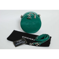 Chanel Round as Earth Crossbody Bag Patent leather in Turquoise