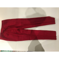 Max Mara Paio di Pantaloni in Cotone in Rosso