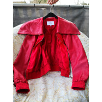 Ferre Jacke/Mantel aus Leder in Rot
