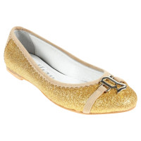 John Galliano Slipper/Ballerinas aus Leder in Gold